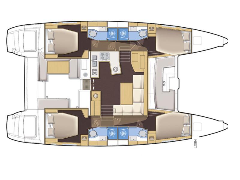 Book yachts online - catamaran - Skippered Lagoon 450 F - AQUA - rent