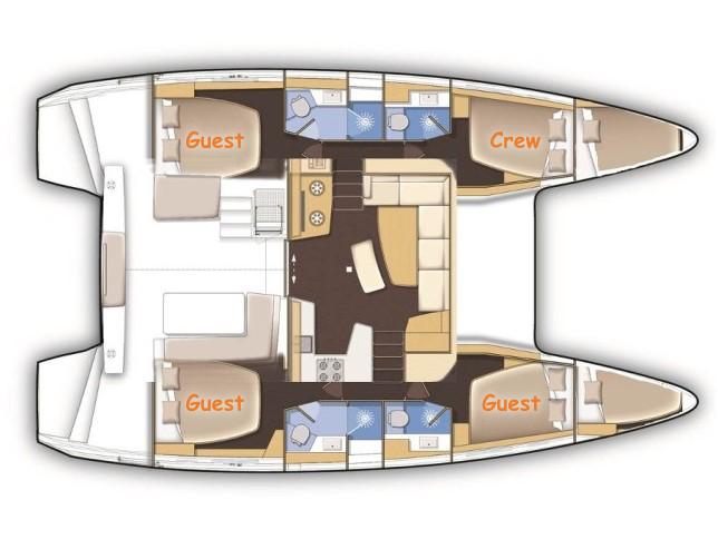Book yachts online - catamaran - Lagoon 42 - SEA VOYAGER - CREWED - rent