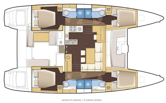 Book yachts online - catamaran - Lagoon 450 Fly A/C &amp; GEN - THETIS - rent