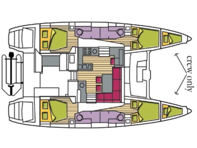 Book yachts online - catamaran - Lagoon 450F - Cor Caroli (GND) (A/C, WM, Generator, Inverter) - rent