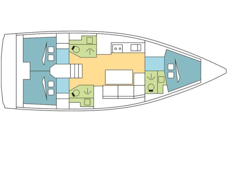 Book yachts online - sailboat - Dufour 390 Grand Large - Blue Dream - rent