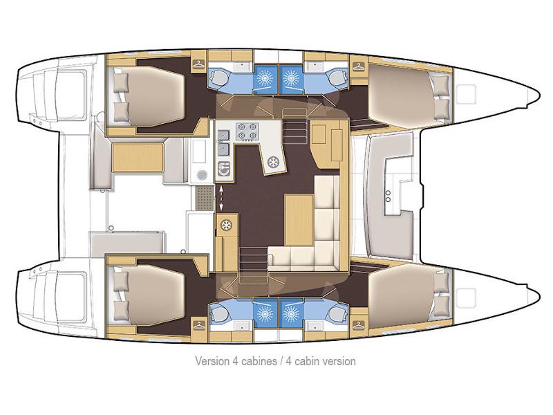 Book yachts online - catamaran - Lagoon 450  Flybridge - Caliente - rent